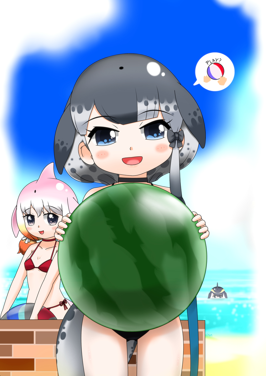 Taichou-san wanna play?🏖️ 🏀

#けものフレンズ
#动物朋友
#kemonofriends
#イッカク(けものフレンズ)
#シナウスイロイルカ(けものフレンズ)
#マイルカ(けものフレンズ)
-- (1/1)