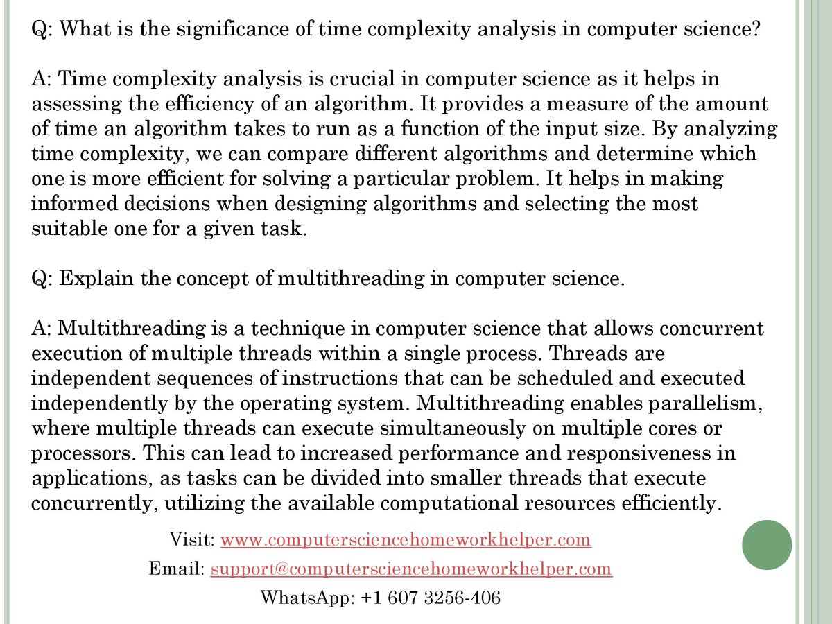 C_sciencehelp's tweet image. Struggling with computer science homework? Look no further! Our website computersciencehomeworkhelper.com is your ultimate resource for top-notch computer science homework help.
#computerscience #university #Academic #HomeworkHelp #ComputerScienceHomeworkHelp #StudyTips #StudyGuide