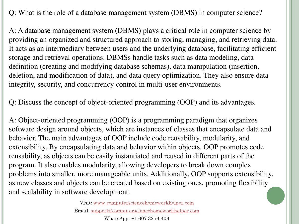C_sciencehelp's tweet image. Struggling with computer science homework? Look no further! Our website computersciencehomeworkhelper.com is your ultimate resource for top-notch computer science homework help.
#computerscience #university #Academic #HomeworkHelp #ComputerScienceHomeworkHelp #StudyTips #StudyGuide