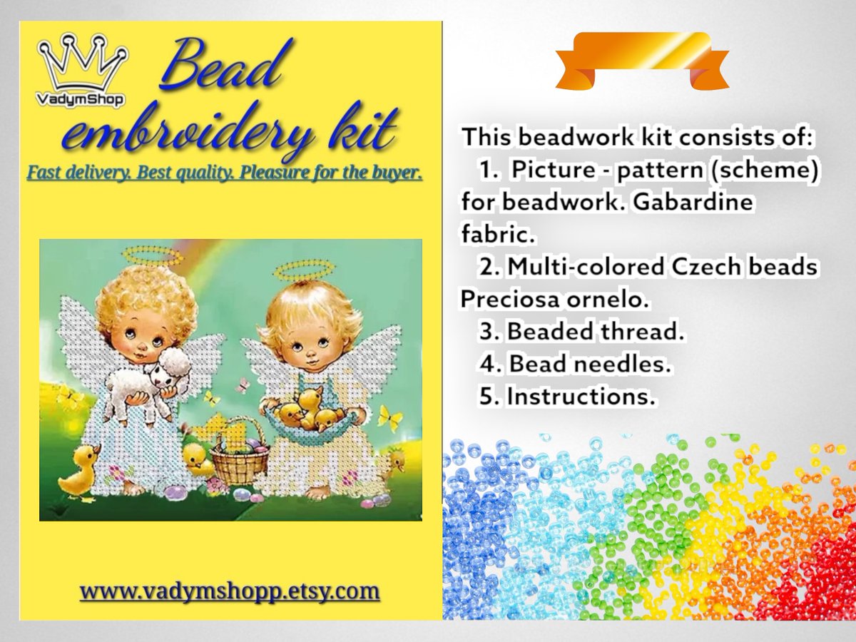 Bead enbroidery kit 'Angels'. See more in my shop
etsy.com/VadymShopp/lis…
#diycraftkit
#beadedembroidery
#beadedneedlework
#beadworkkit
#diybeadkit
#embroiderypattern
#needlepointkit
#embroiderykit
#beadembroiderykit
#beadingpicture
#beadingpattern
#beadedangel
#embroideryangel