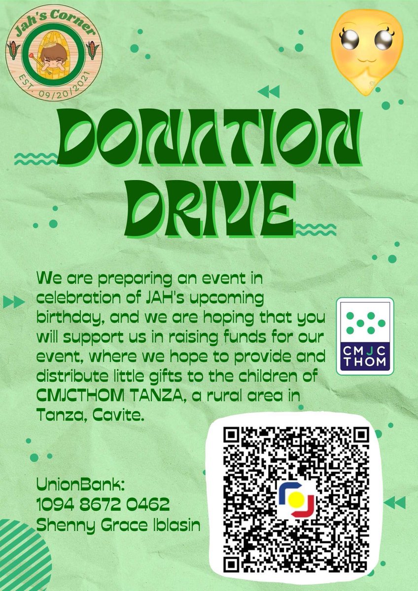 Hello mga Korniks and Mga Mais, 

In preparation for Jah’s birthday celebration, we from JAH’s CORNer is asking for your help and support in our fundraising. Any amount will suffice as long as it is given from the heart.  

<a href="/jahdedios/">j</a> #SB19_JUSTIN
<a href="/officialsb19/">SB19 Fan Girl Official</a> #SB19