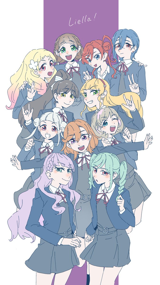 shibuya kanon multiple girls school uniform yuigaoka school uniform blonde hair green eyes orange hair braid  illustration images