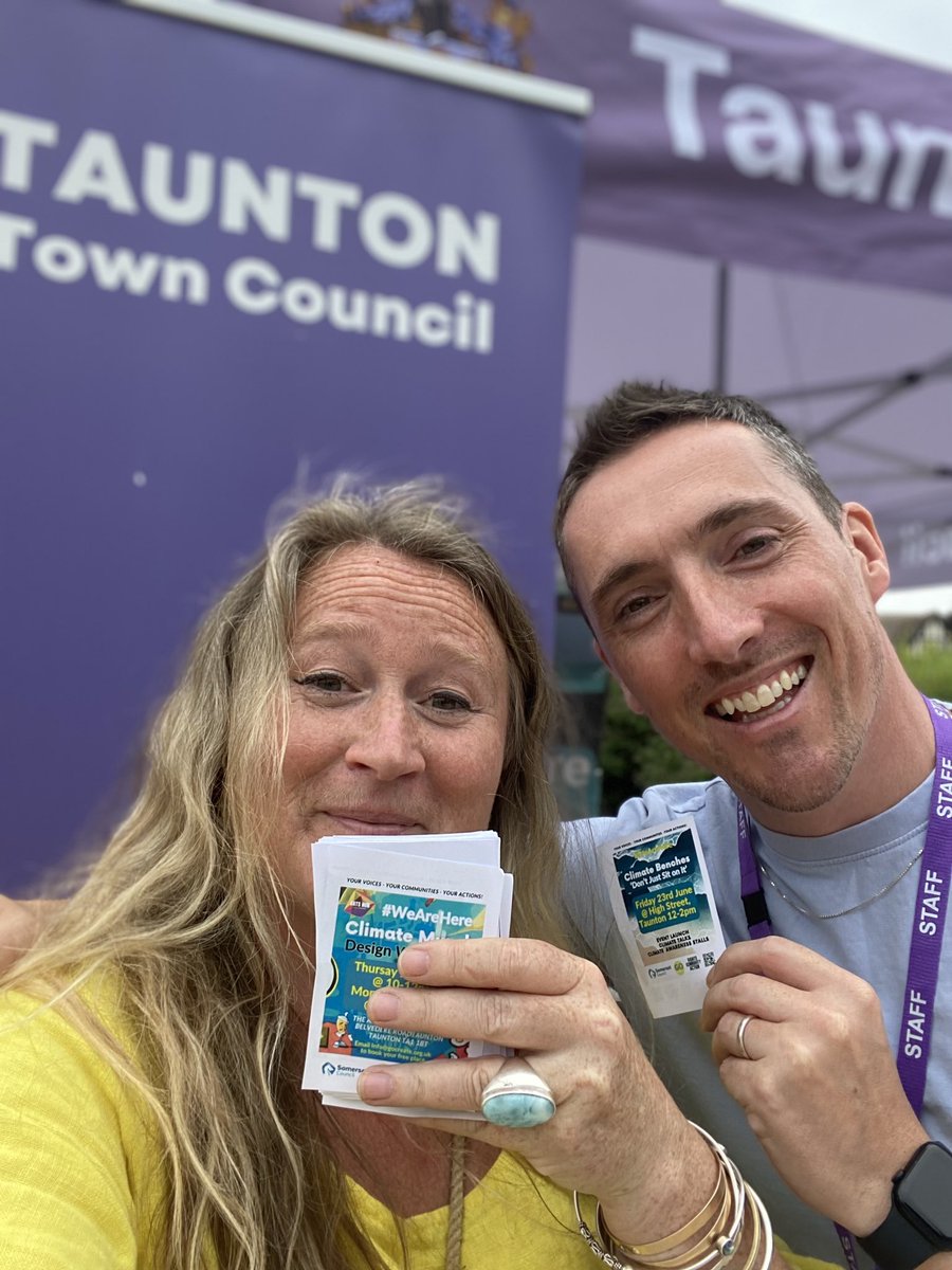 Lovely to see you all #TauntonBigGreenWeekFestival by @mycarboncoach if you are interested in getting involved in either of our climate action creative projects please get in touch!  #climatechange #ClimateAction #mural #climatebenches #WeAreHere <a href="/RightsClimate/">Rights : Community : Action</a> #Flooding