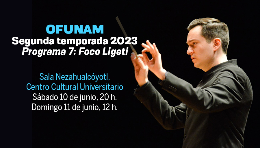 UNAM_MX's tweet photo. #HoyEnLaUNAM Ligeti, Liszt, Stravinsky y un estreno mundial de Jorge Ritter es el menú que ha preparado para ti la @OFUNAM. Disfruta de la música 🎼 en la Sala Nezahualcóyotl > https://t.co/6fxBXkcP3W https://t.co/9l4WvUjq9O
