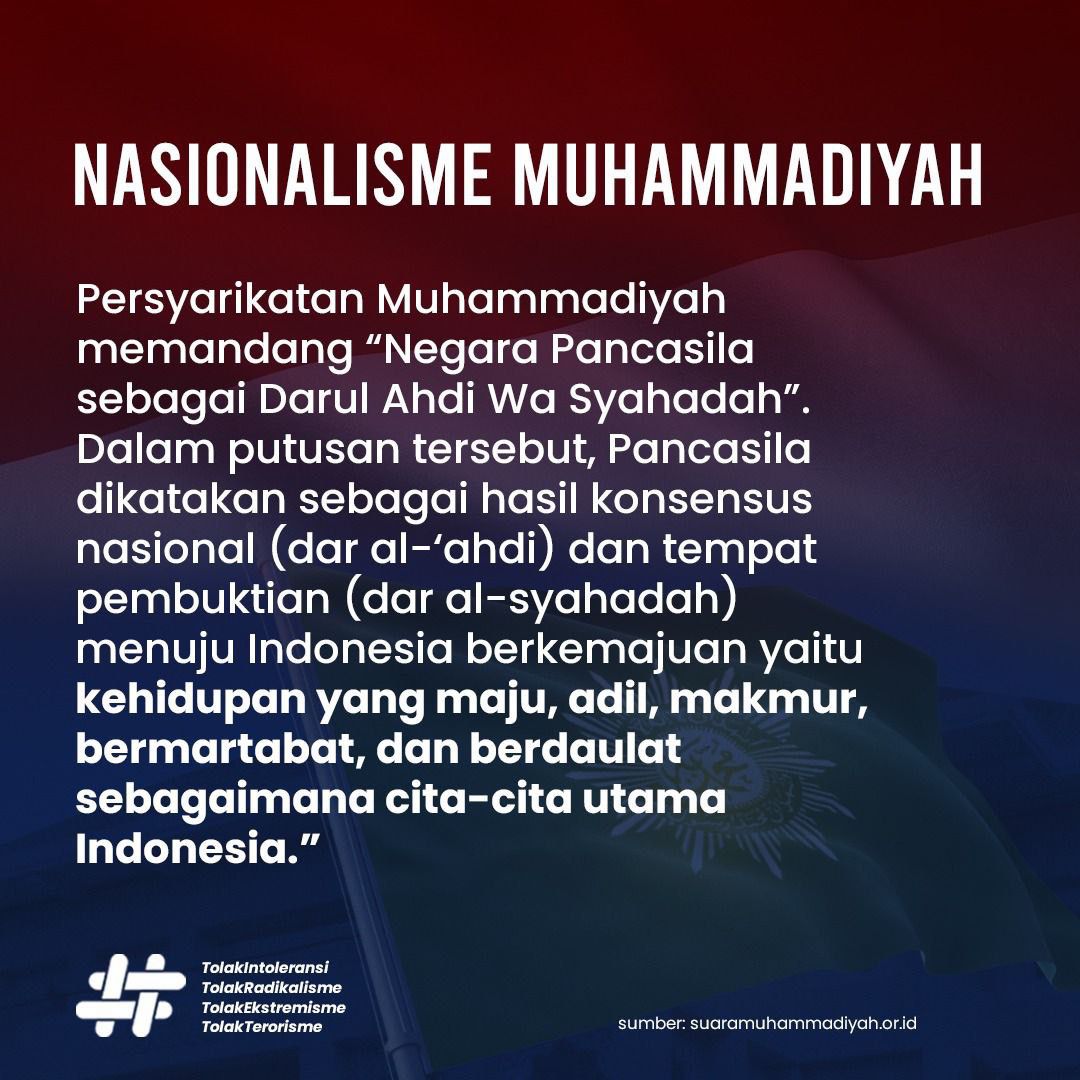 Nasionalisme Muhammadiyah
.
.
.
#tolakintoleransi #tolakekstremisme #tolakterorisme #tolakradikalisme #moderasiberagama