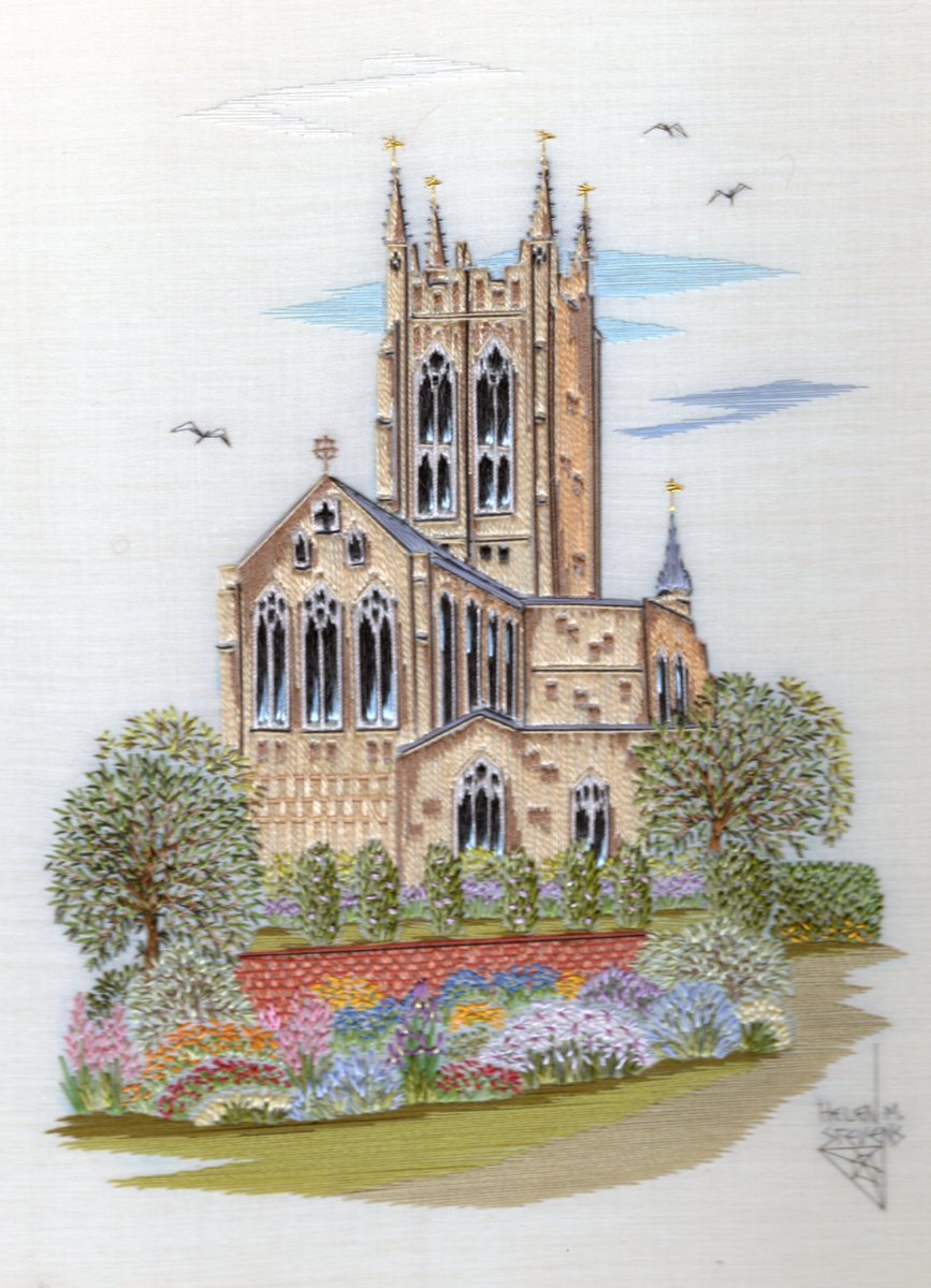 Yay!  Summer has arrived in Bury St. Edmunds!!  The Abbey Gardens are looking beautiful... #embroidery #handembroidery #burystedmunds #landscapeembroidery #englishcountryside