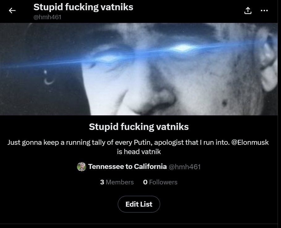 hmh461's tweet photo. @vicktop55 Still time to be taken off that list #vatnik.
TICK-TOCK https://t.co/p56C9G1cTX