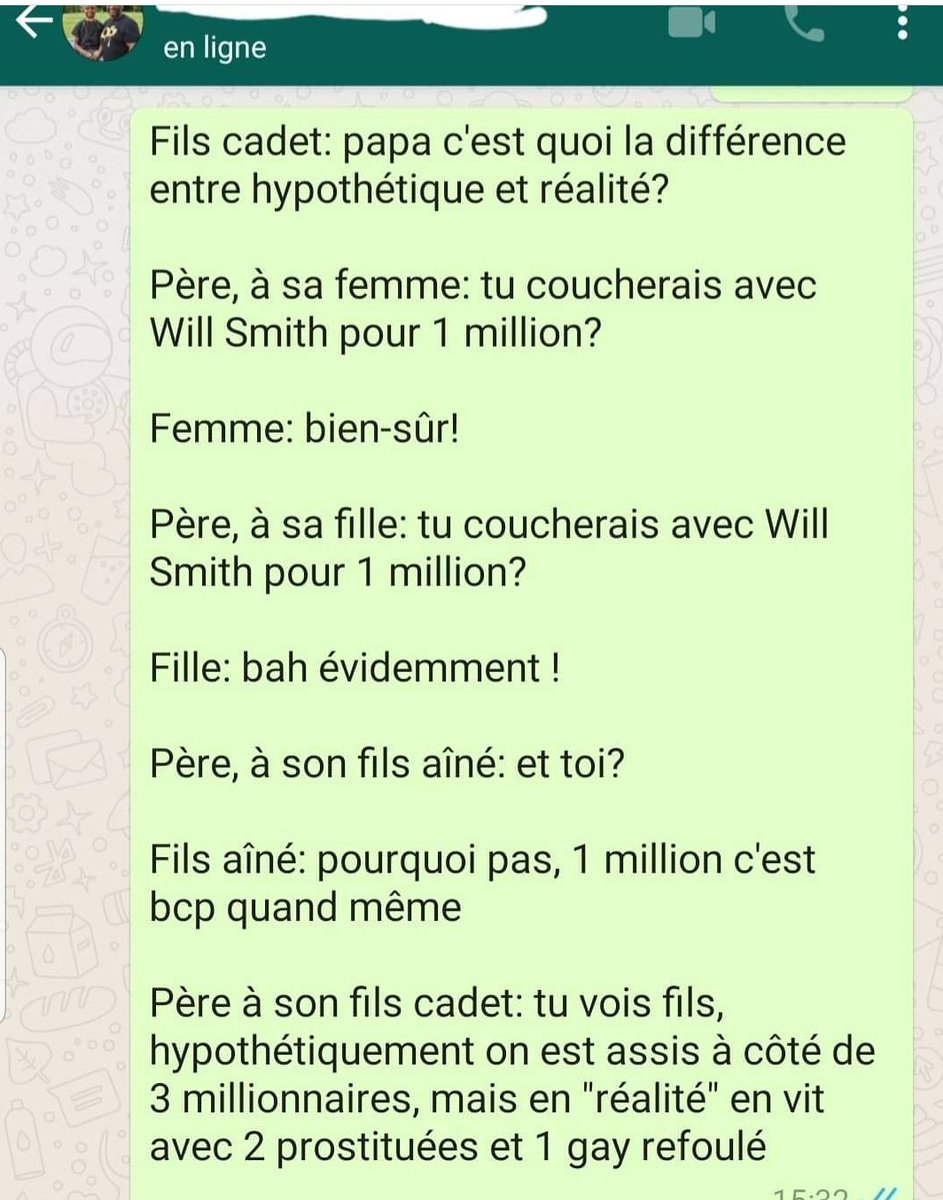 Mon oncle h24 il m'envoie des blagues pour que je les mette sur Twitter, donc pour lui faire plaisir en voici une 😭😭