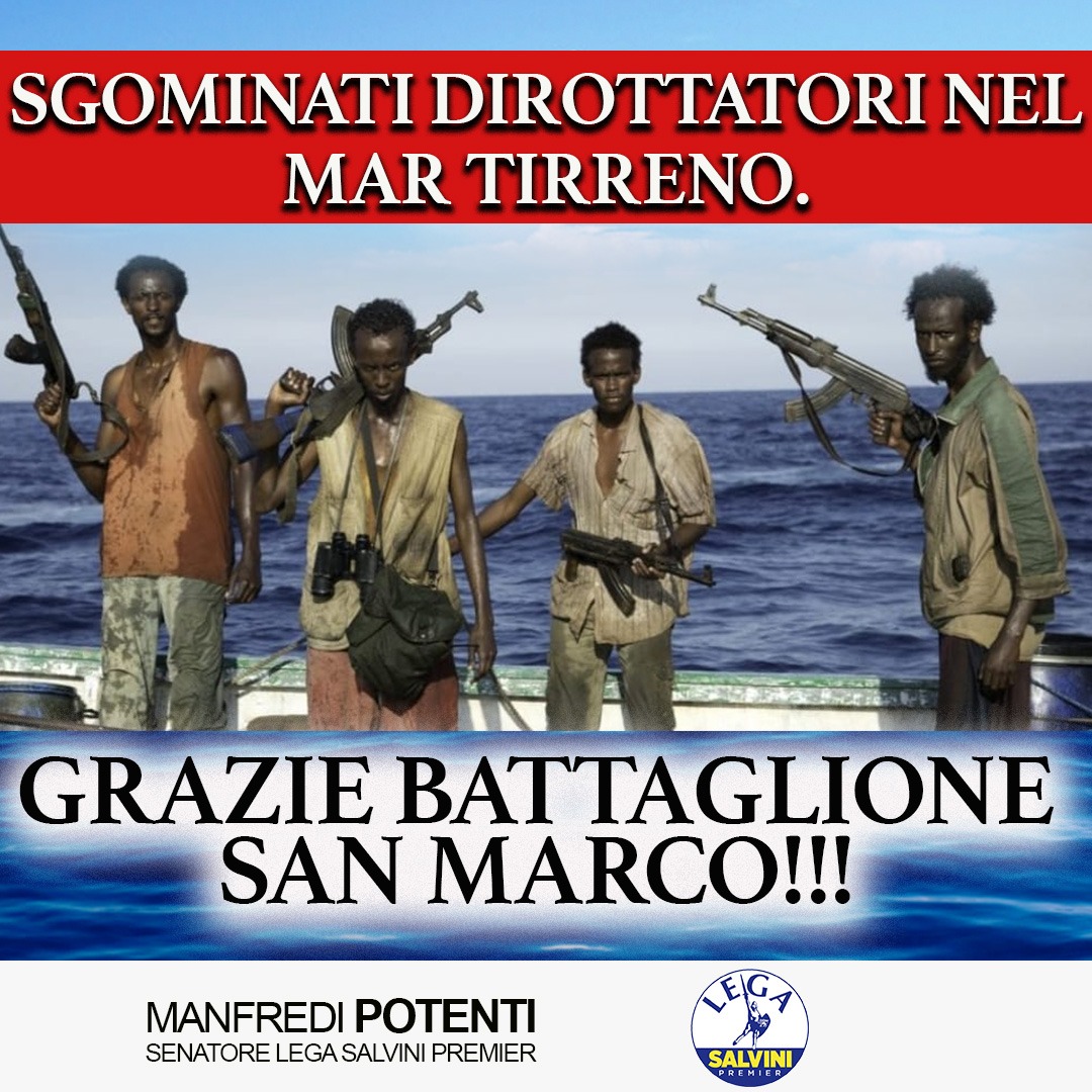 ManfrediPotenti's tweet photo. 🔴MANCAVANO SOLO I #PIRATI...
ADESSO, #PENE ESEMPLARI AI #DIROTTATORI !!
UN #GRAZIE AL BATTAGLIONE #SANMARCO, PER LA RAPIDA #LIBERAZIONE DEL PERSONALE DI #BORDO !!
Una nave turca, #GalataSeaways, diretta in #Francia...
CONTINUA
https://t.co/dsm7KllpU0 https://t.co/WUClRnmnmI