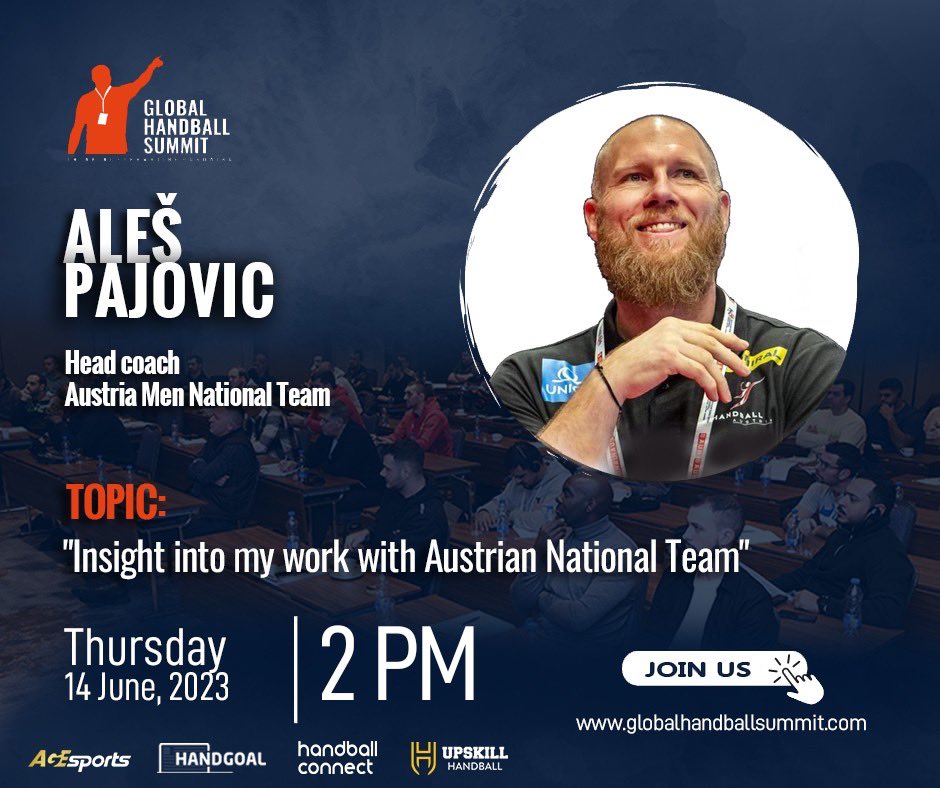 GHandballSummit's tweet photo. 🗣️ The head coach of the Austrian national team,🇦🇹 Mr. @pajo8 🇸🇮, would like to share his daily experience in the team. Would you like to expand your own knowledge through the experience of our speakers as head coaches of national teams? Don't miss #GHS, June 13 - 15, Belgrade 🇷🇸 https://t.co/2lRRq7Vrij