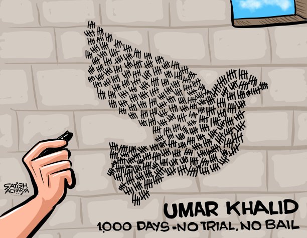 Umar Khalid- 1,000 days in jail. #UmarKhalid