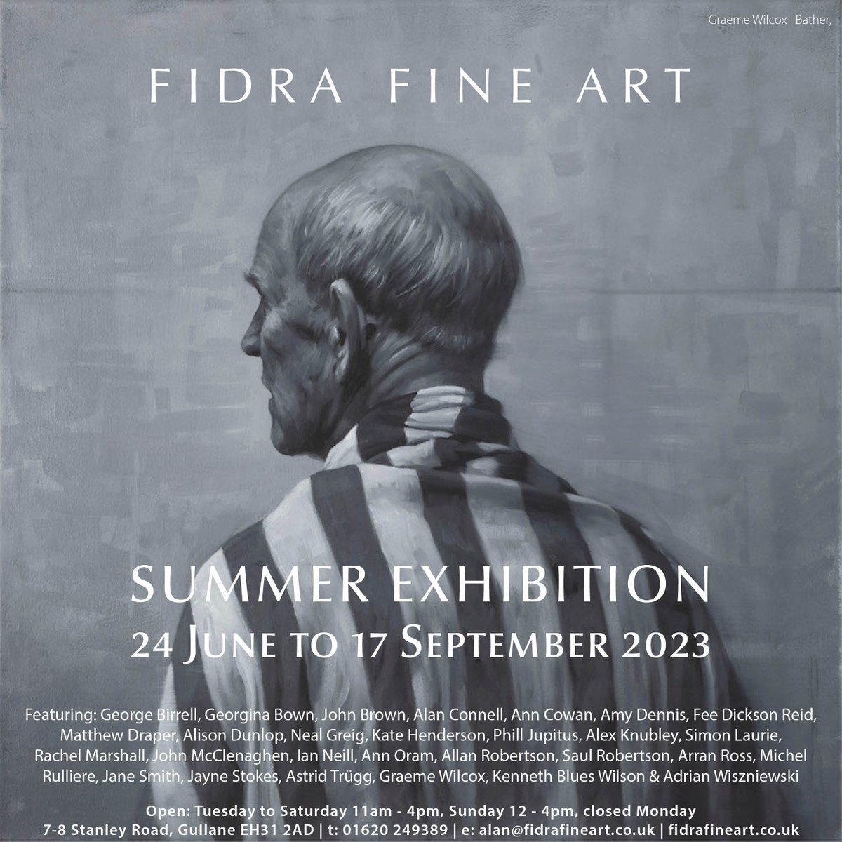 FidraFineArt's tweet photo. Nearly time for our Summer Exhibition... opens 24 June.
Graeme Wilcox - Bather, Oil on Canvas, 60x60cm
#GraemeWilcox #Bather #swimming #swimmer #wildswimming #portrait #figurative https://t.co/BAHYTjg2RM
