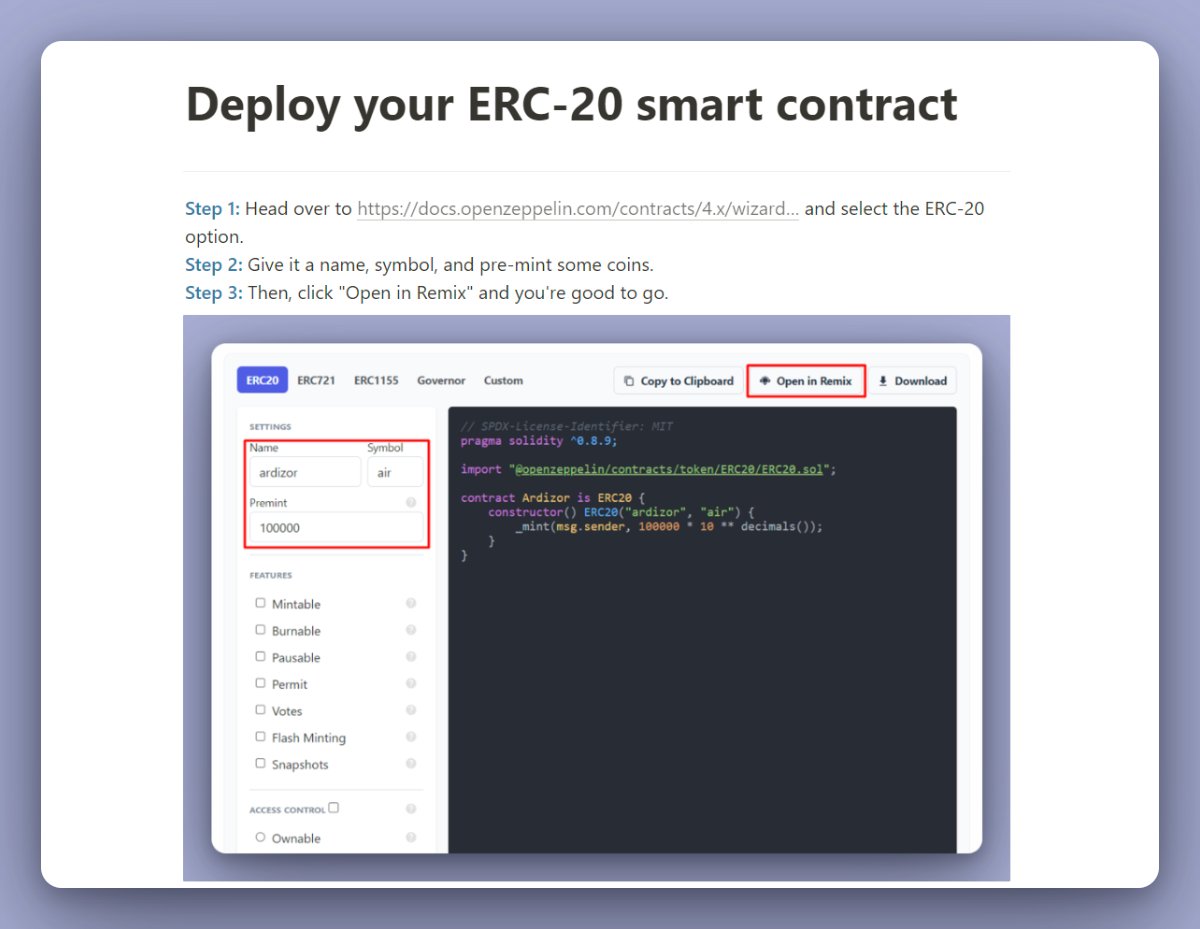 Step 13: Deploy a Smart Contract using my guide.

• ardizor.notion.site/Deploy-your-ER…