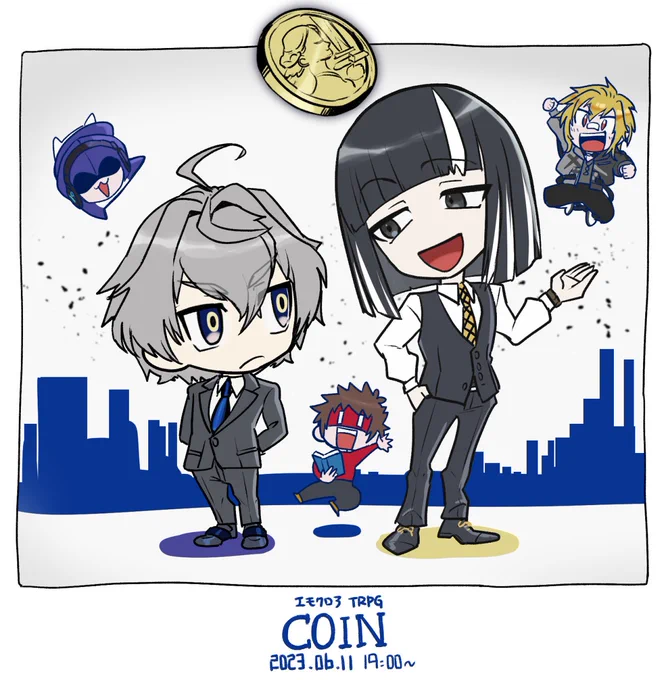 明日6月11日(日)19:00～から配信される #ペレときCOIN の共鳴者さん立ち絵お手伝いさせていただきました!ご縁いただきありがとうございます! どんな物語になるのか、今から楽しみすぎます…! #エモクロアCOIN 本編 