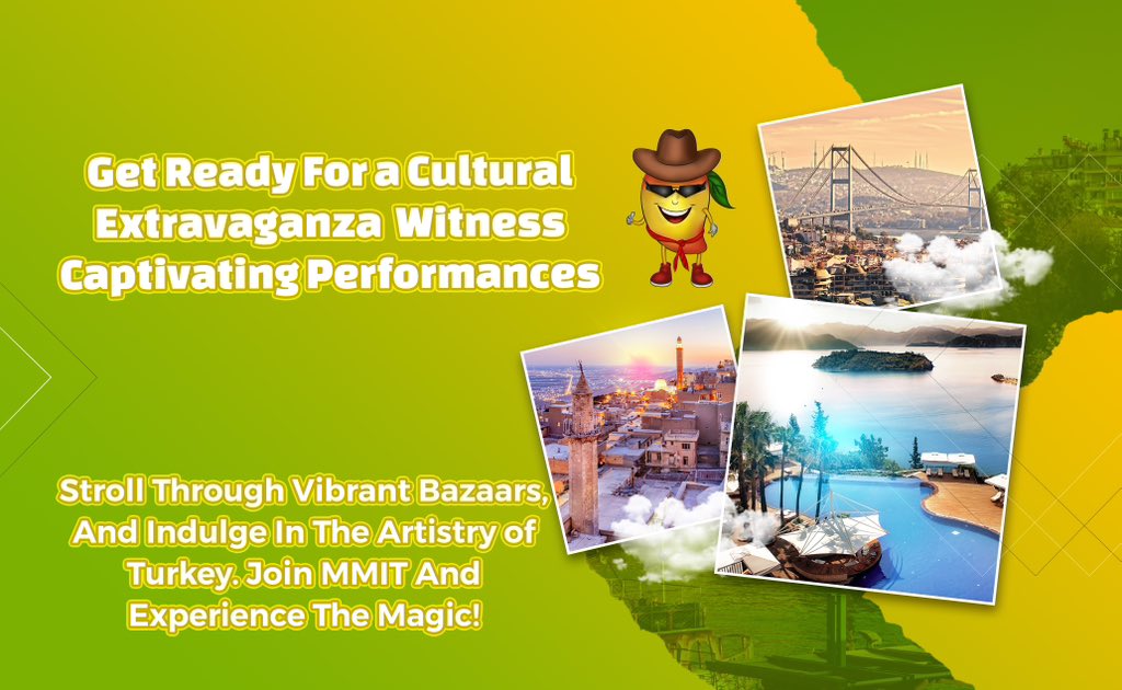 🎉✨ Get ready for a cultural extravaganza! Witness captivating performances, stroll through vibrant bazaars, and indulge in the artistry of Turkey. Join #MMIT and experience the magic! 🌟

#mangomanintel #mmit #firstfruitmemetoken #travelnow #joinnow