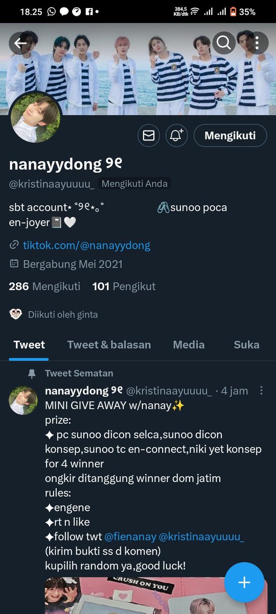 ghv_artl's tweet photo. @kristinaayuuuu_ @fienanay Dn cintah, wish me luck🤭🤭 https://t.co/xuQVn2h2CH