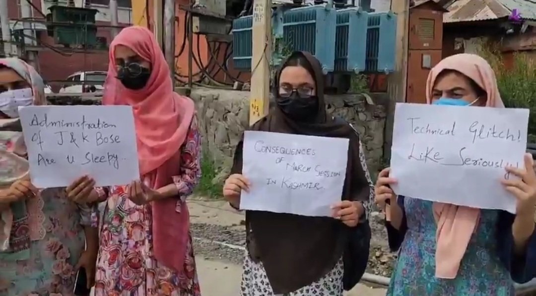 Class 12th results fallout : Several students protest against JKBOSE over discrepancies in results