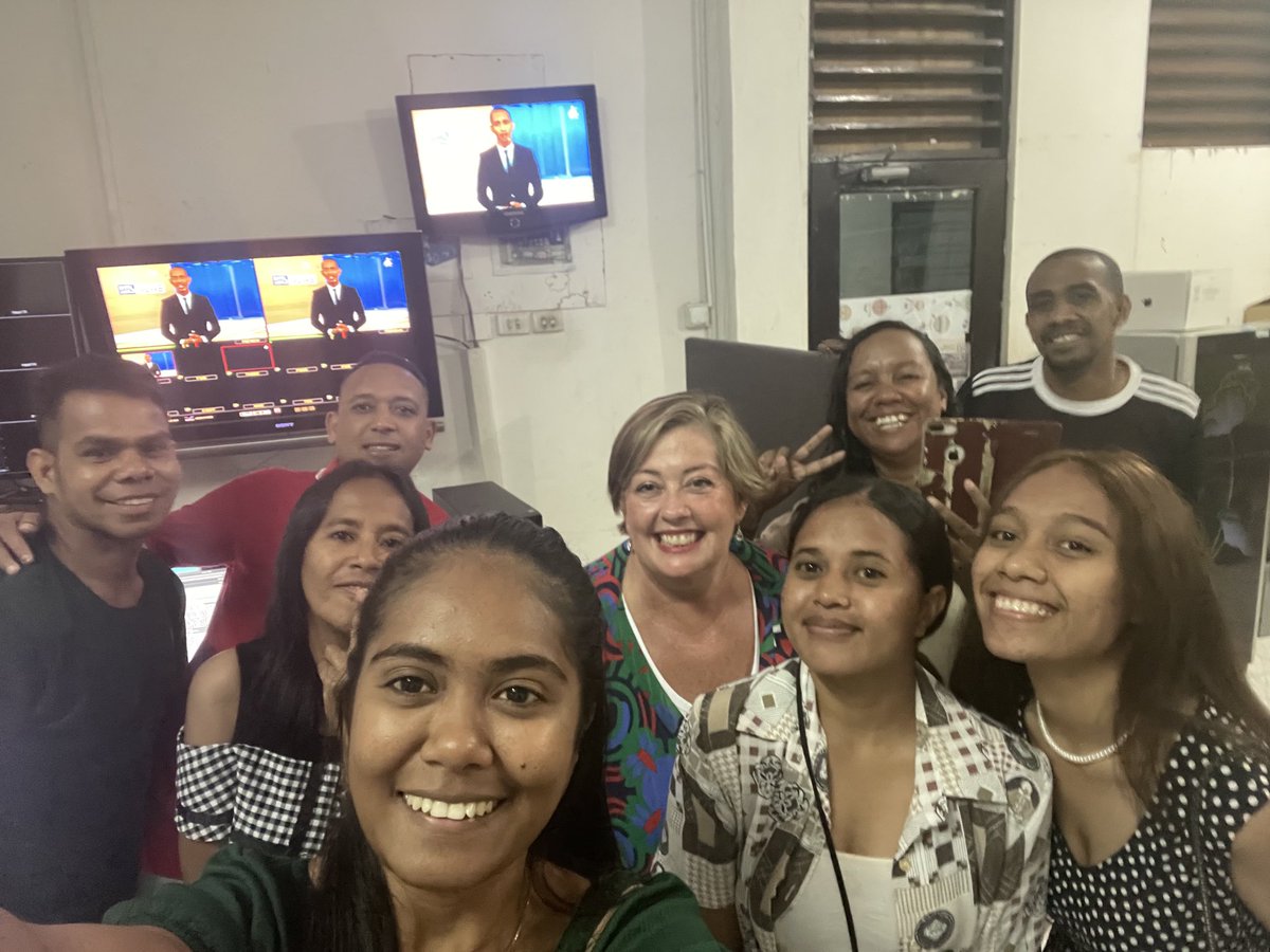 Elation in MCR at #RTTL #ABCID #TimorLeste as #RTTLWorldNews goes to air for the first time. The public broadcaster’s first English speaking TV News.
