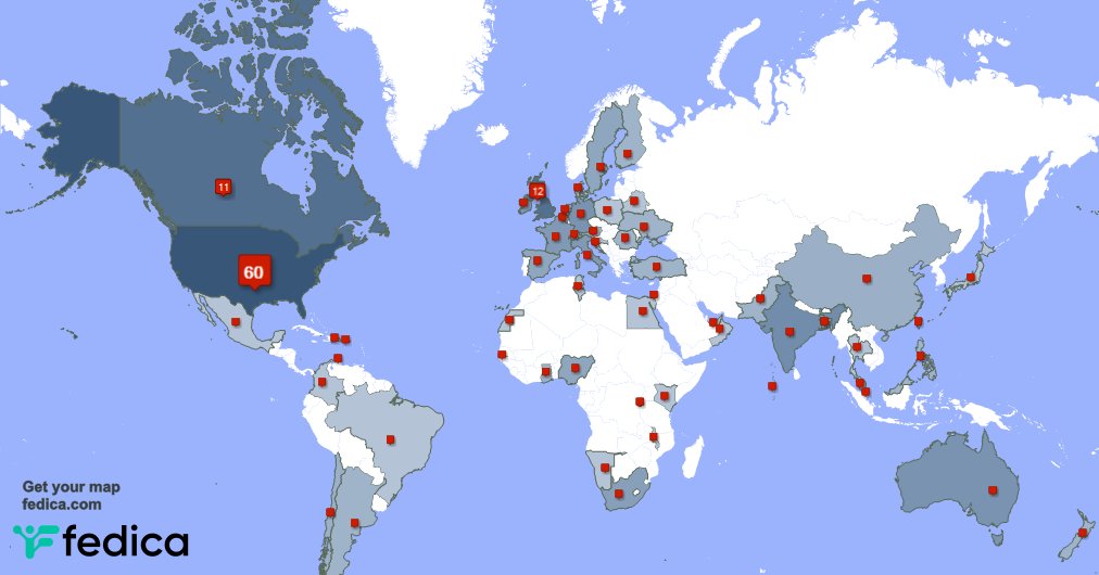 We have 2 new followers from Canada, and more last week. See fedica.com/!MicMorose