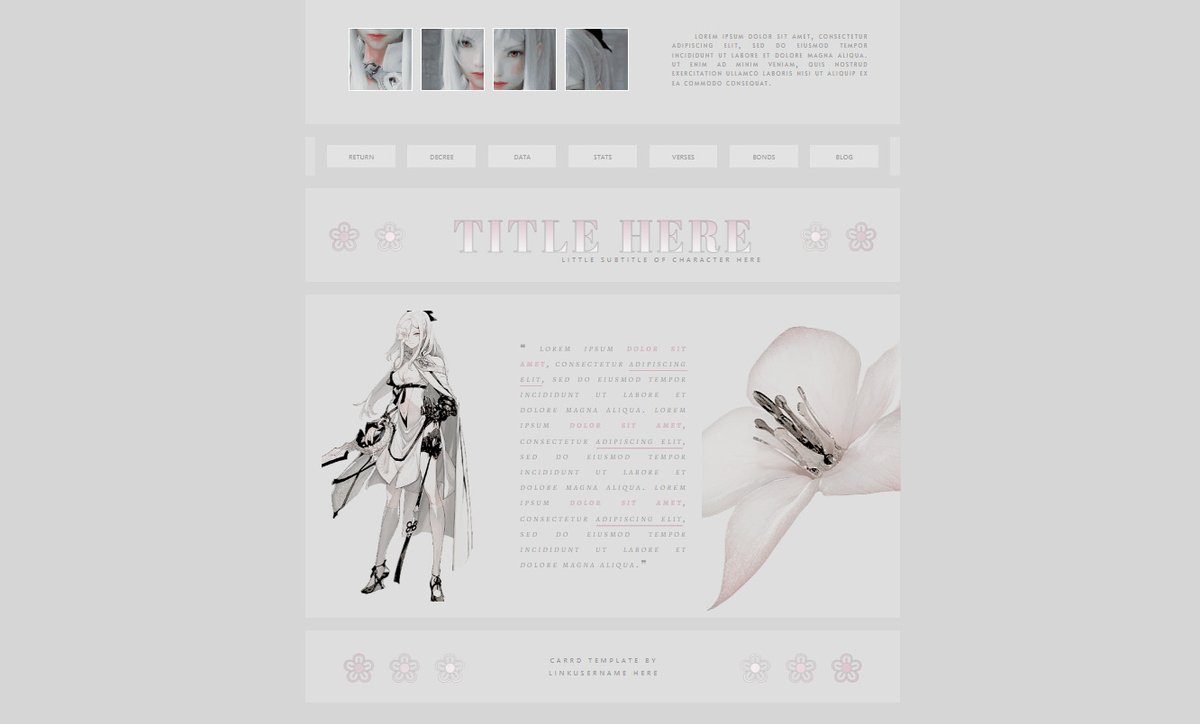 suncarrd's tweet photo. hey everyone! I make carrd templates available for personal &amp; roleplay uses! here are examples of what I've created! I'd appreciate any help to spread this around in case anyone would be interested! 

you can check out my tumblr of what I have available! https://t.co/i2A49Md2Ki https://t.co/ER0D0ZIGR7