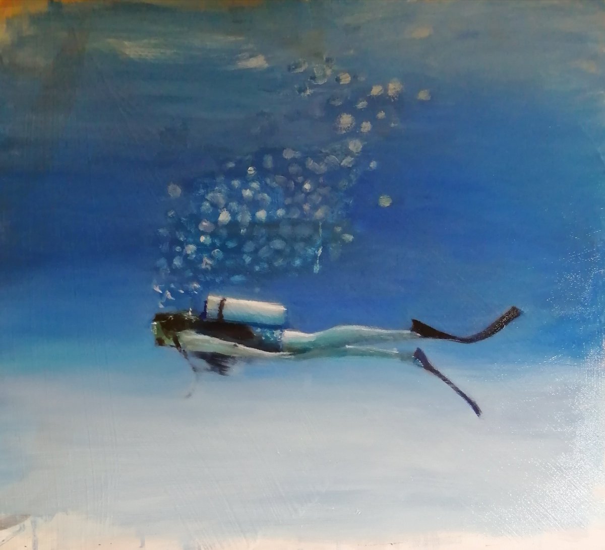 Breathe. Oil on canvas 40x50cm rosemaryburnartist.com

#artist #artgallery #artcollector #britishart #britishpainting #artistsoninstagram #artwork #artontwitter #portrait #britishportrait #contemporarybritishpainters #figurativepainting #ocean #diving