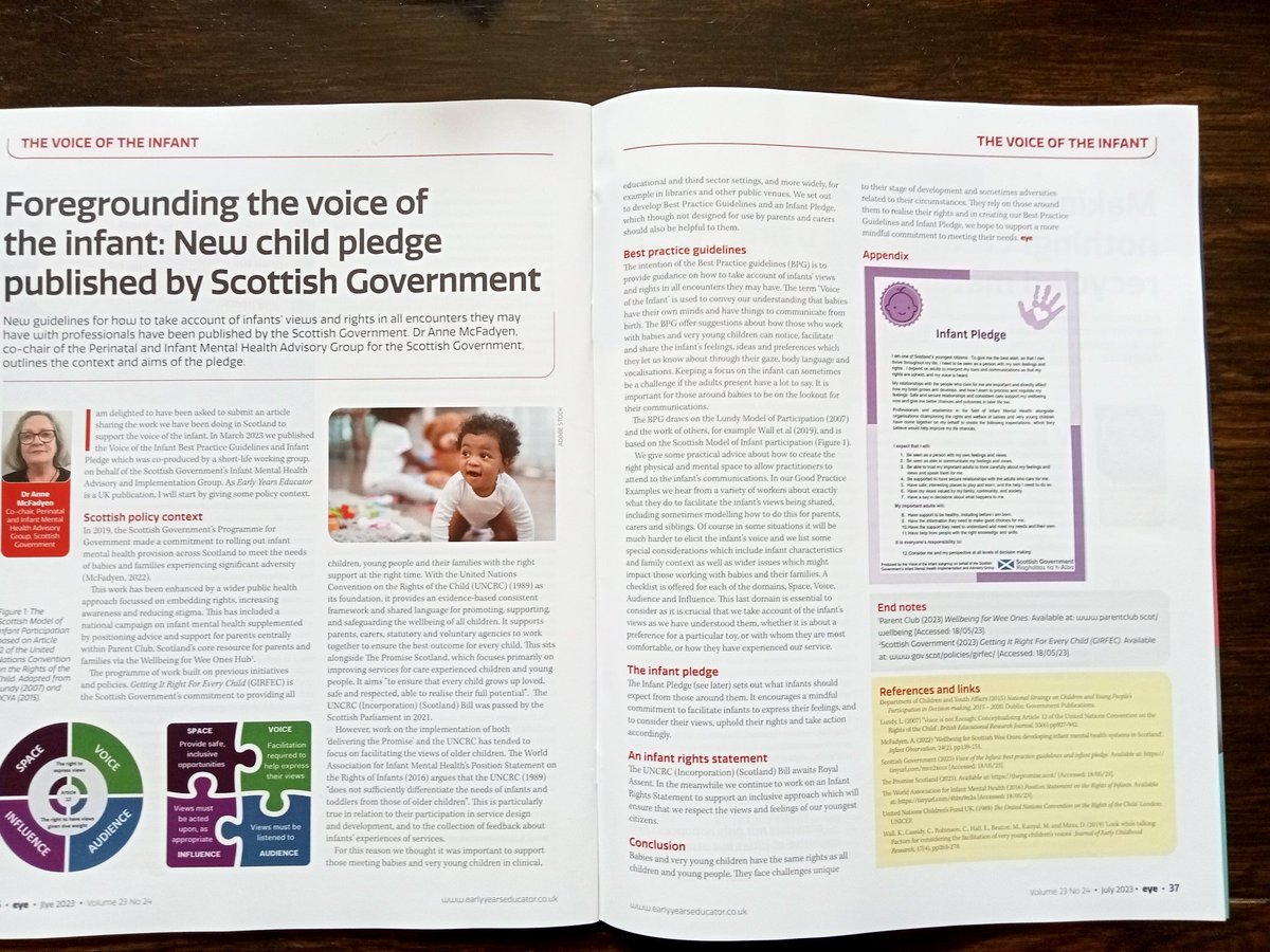 In the post today, my copy of this month's EYE. Voice of the infant, Infant pledge #wellbeingforweeones