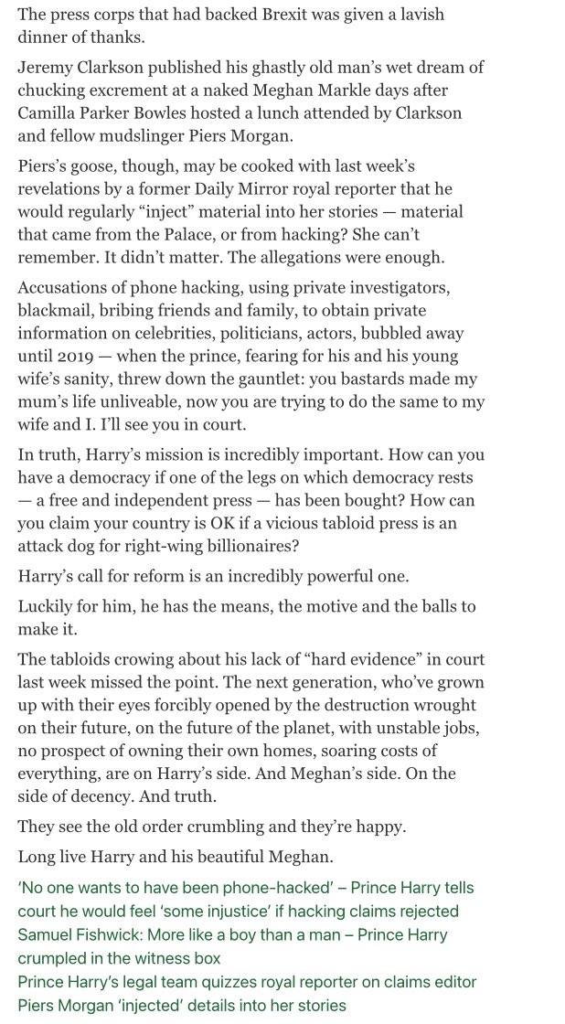 Rosita Sweetman: We should acclaim Harry as our prince of truth

Yup. You wanna read this🙌🏽!
#WeStandWithPrinceHarry