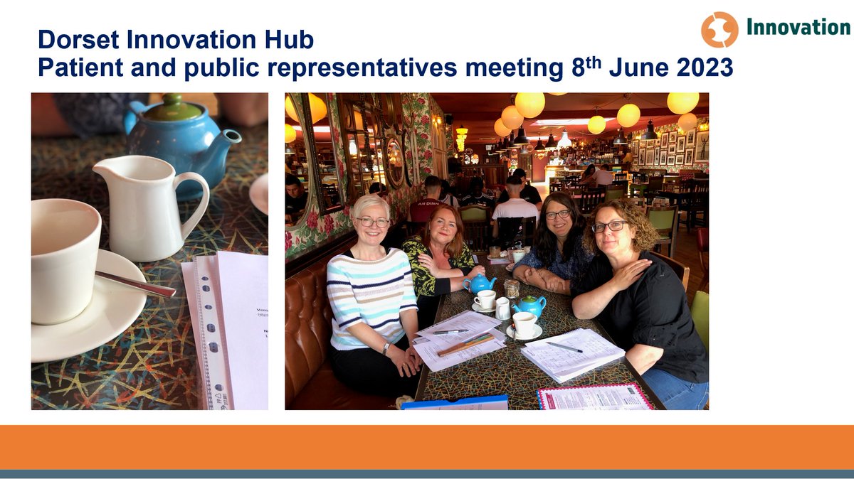 ChessellSarah's tweet photo. Privilege to b working with #DorsetInnovationHub #patientandpublic representatives. Face2face meeting discussing how malnutrition in ageing people project & evaluation group going from their perspectives & how we can further develop patient & public #codesign programme 🙏 https://t.co/5Z4z5JPHCH
