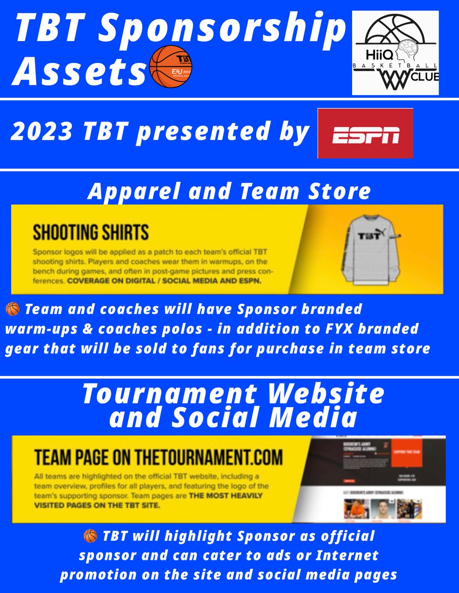 HiiQBC's tweet photo. • As TBT 2023 Application closes Today, Don’t forget that we still need Sponsors for this summers event on @espn ‼️

• Check out Everything @thetournament has to offer and click the link to follow @hiiqbc on https://t.co/T20U8FKn0m 🏀🧠‼️ https://t.co/k8EBGzE37x