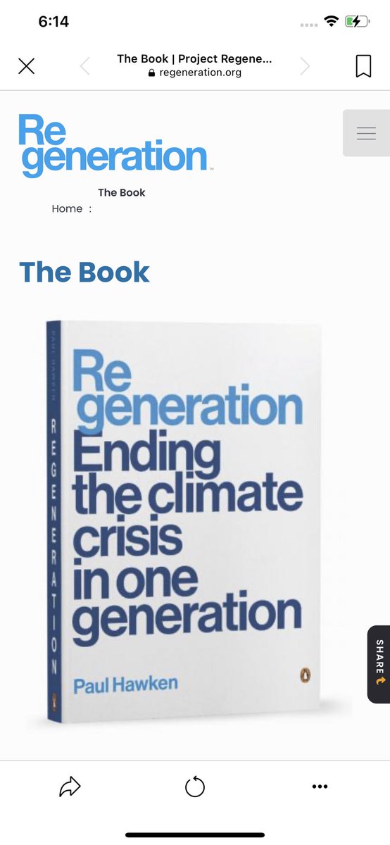 My sister read this book and loved it. It’s about halving our emissions in one generation. These actions combined with large scale seaweed solutions could restore the climate within our lifetimes. I think that timeline is important because then we know it got done.