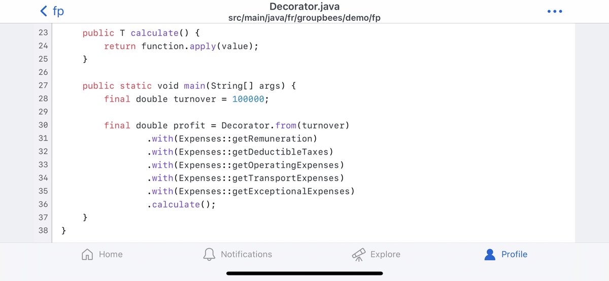 MazlumTosun3's tweet image. Bientôt je prépare une vidéo pour montrer la façon legacy de faire un design pattern decorator en Java et comment faire une refacto de différentes façons en programmation fonctionnelle.
#DesignPattern #GOF #Stream #Decorator #Java #Refacto #FP #FunctionComposition #Lambda