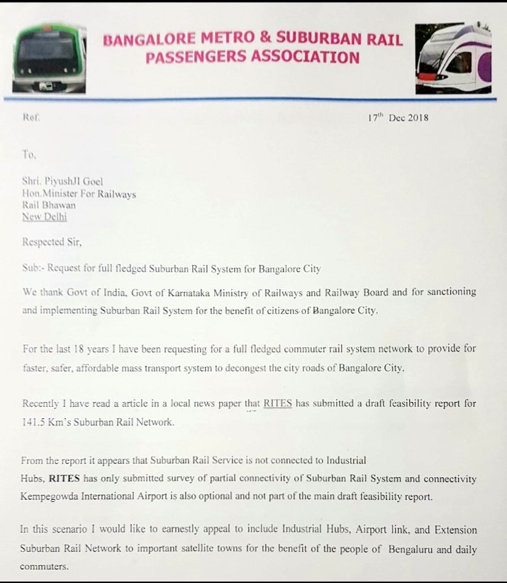 MandothPrakash's tweet photo. After Our Continious Chasing &amp; Efforts Meeting &amp; Discussions With #TheThenGMSWR, #TheThenChiefSecretaryGOK,#TheThenChairmanRailwayBoard &amp; #TheThenMinisterOfRailways In #Dec2019 Most Important  &amp; My  Proposal To Include #KSRBengaluru - #KempegowdaInternationalAirport Corridor 3/4 https://t.co/t271z82bGB