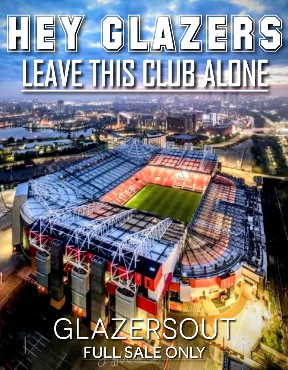 The media don't have a clue. The only facts are:
➡They've bled the club dry
➡the Glazers need to sell & leave.
➡#MUFC fans want them gone

Till a 100% sale is announced, Man Utd fans need to keep the below trending

#GlazersOut
#FullSaleOnly
#GlazersOutNOW
#GlazersFullSaleNOW