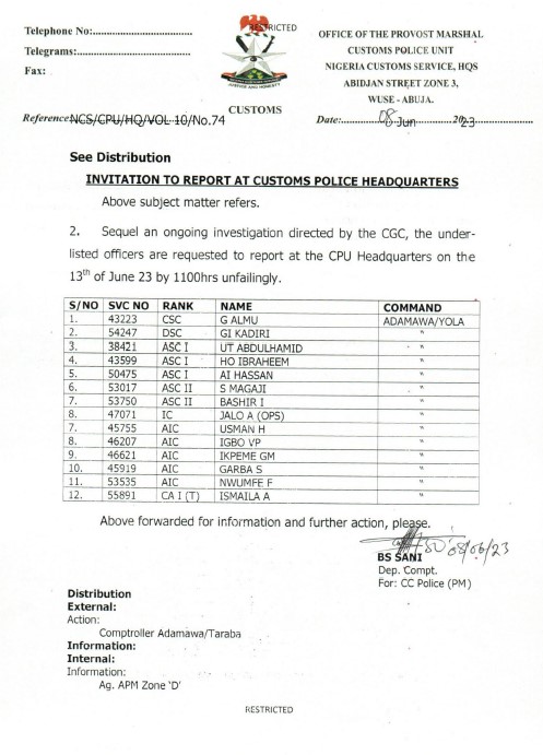EXCLUSIVE: Nigeria Customs Service (<a href="/CustomsNG/">NIGERIA CUSTOMS</a>)  To Grill 12 Officers Allegedly Involved In Petrol Smuggling Business To Cameroon, Chad, Other African Countries | Sahara Reporters bit.ly/43CxIAf
