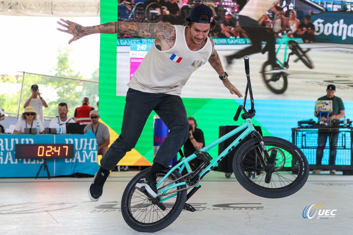 #EuropeanGames2023 complete for our Flatland riders! 👏

Congratulations to all those who competed, especially our podium placers. 🏆👇

🥇Matthias Dandois 🇫🇷
🥈Viki Gomez 🇪🇸
🥉Varo Hernandez 🇪🇸

#EuroBMXFlatland23

📷 @UEC_cycling