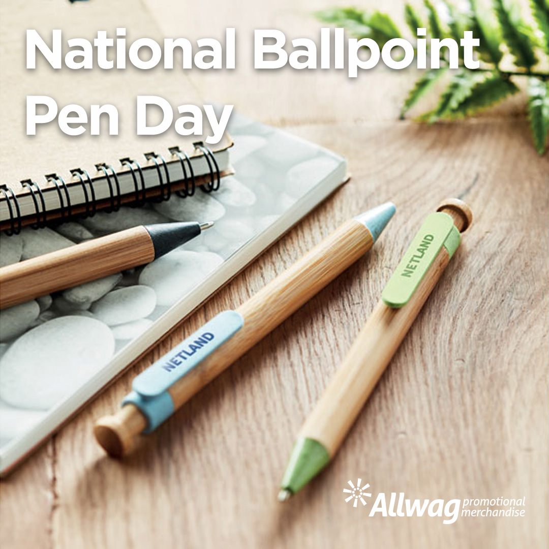 AllwagPromotion's tweet photo. Do you love pens? We sure do! 🙌 Today, we celebrate National Ball Point Pen Day!

Join us in celebrating this fun day by checking out our range of #ballpointpens: https://t.co/88SJkDBWaI

#allwag #nationalballpointpenday #promotionalmerchandise #stationeryaddict https://t.co/C1ulGF6hRk