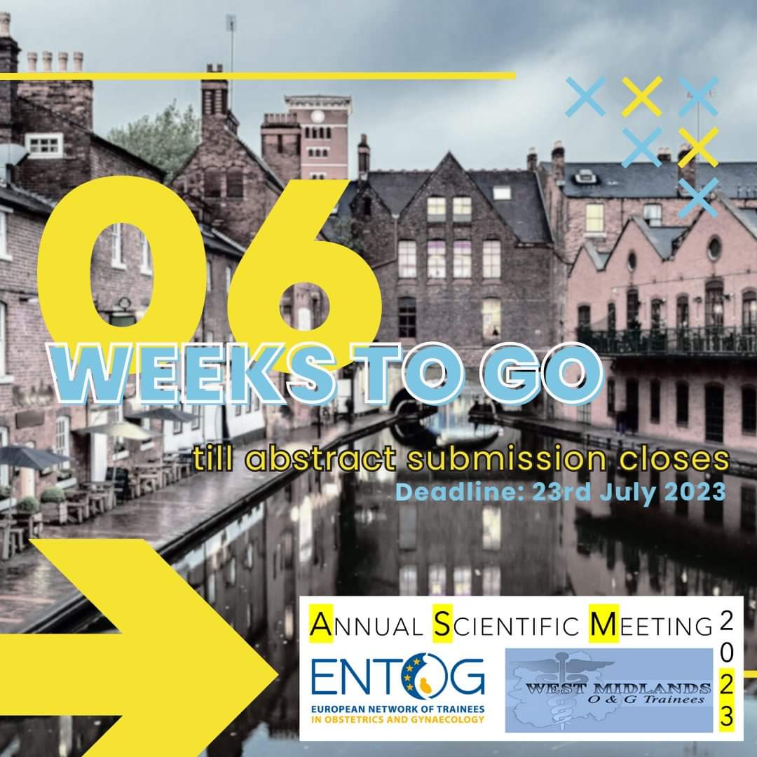 ENTOG Scientific Meeting 'Periconception: The Future' 📅 Friday 22nd September 2023 🌍 Midlands Arts Centre, Birmingham, UK ----- Abstract submission guidelines: 🔹️300 words structured abstract: Background,Methods,Results & Conclusion 📧 academic.wmogt@gmail.com by 23/07/2023
