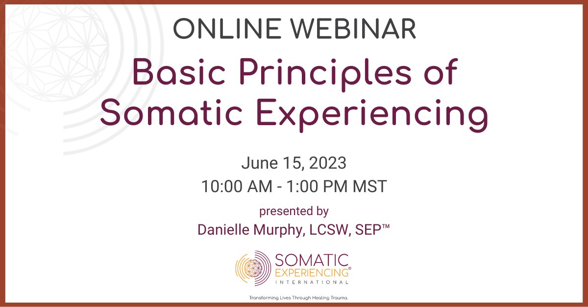 Sign up here://traumahealing.org/June23OnlineBasics

#somaticexperiencing #therapists #somatic #somatichealing  #traumaeducation #traumahealing #healingtrauma #ptsd #nervoussystem #psychology #resiliency #psychiatry #mentalhealthprofessional #workshop #webinar #introduction