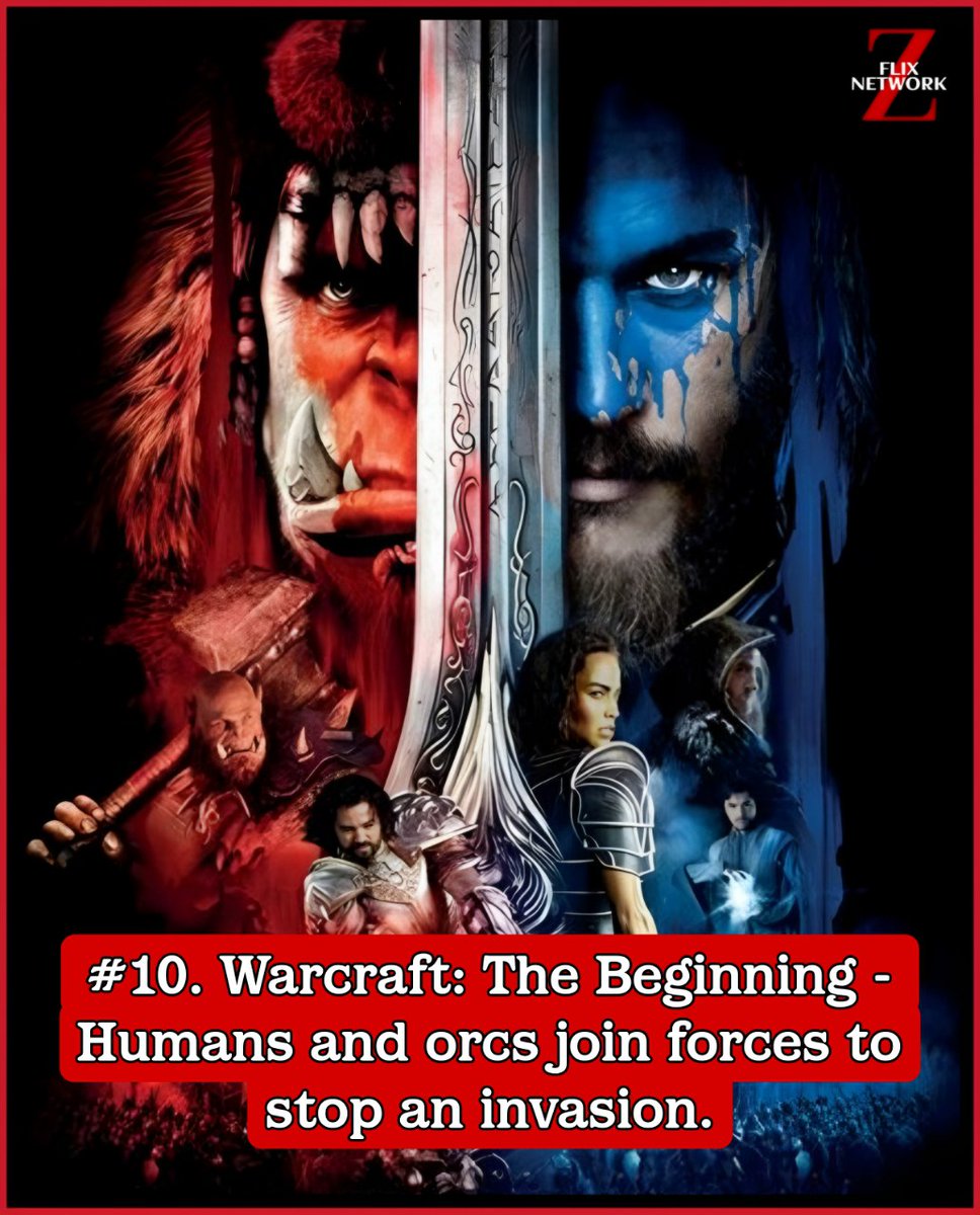 10 best movies released on June 10th:

⚔️🔮 Immerse yourself in the fantasy world of #Warcraft! Human heroes and dissenting orcs join forces to stop an evil warlock from using a magic portal to invade Azeroth. 🧙‍♂️ #ActionFantasy #VideoGameAdaptation