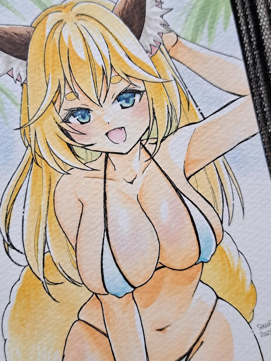 「いつも水彩に使ってる紙にコピック塗りしてみたら発色綺麗だった #コピックイラスト」|ささつゆ🦊5/5【COMITIA144】H28b📚5/6【A40】参加のイラスト