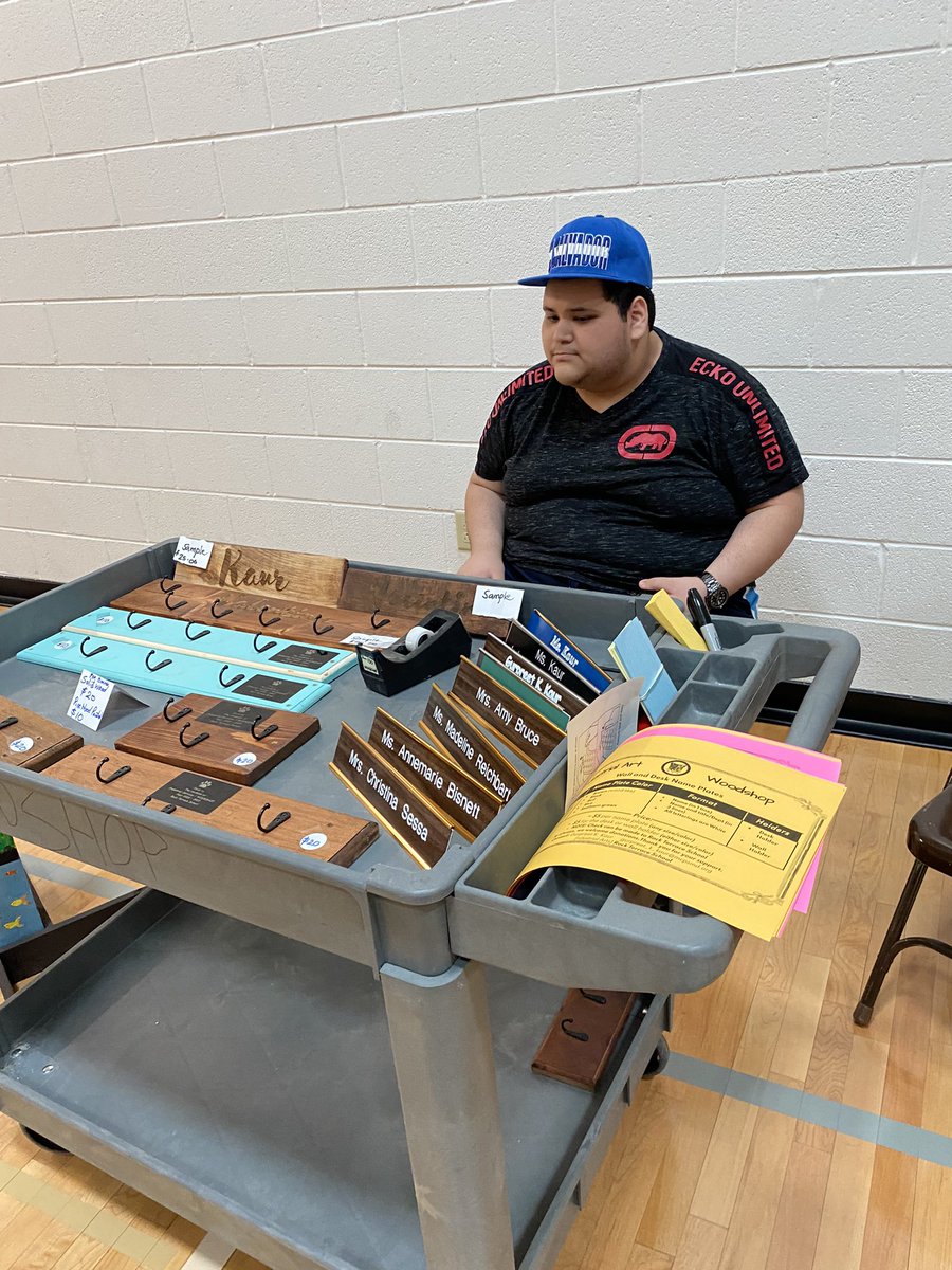 Wood Shop Class is showcasing the items that the have created at the Spring Arts Festival