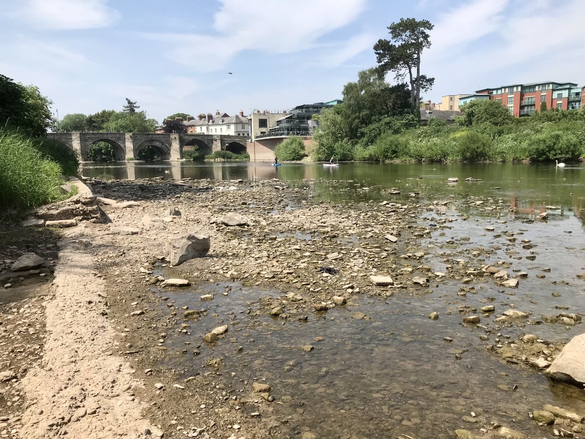 River Wye Hereford today Sat 10th June 23. Gauge says 8cm. Rain please. #riverwye #wye @SaveTheWye #river #ukweather