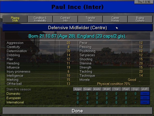 ChampManager2's tweet image. Ince strengthens Inter's CM? Kinkladze off the bench?  #UCLfinal