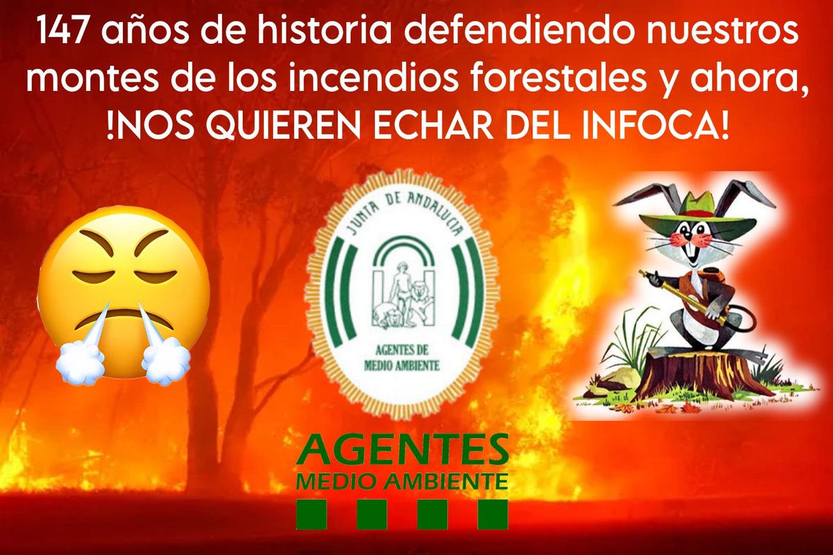 aamaa_es's tweet photo. La @InteriorJunta  de @AndaluciaJunta con @antoniosanz a la cabeza pretenden sacar del @Plan_INFOCA a los #AgentesDeMedioAmbiente, colectivo con 147 años de historia y una experiencia refutada tanto en investigación como en la dirección de extinción de los #IncendiosForestales https://t.co/H4AvhgIrCc