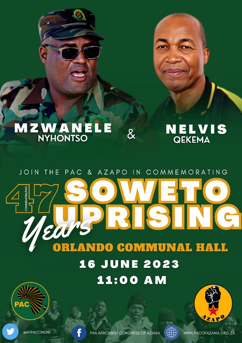We continue to commemorate Soweto Students Uprising, not by any other sanitised name. 

School children were murdered on that day &amp; renaming it to anything else, seek obliterate history to not truly reflect on what happened.

Join us as we commemorate &amp; not celebrate the day.