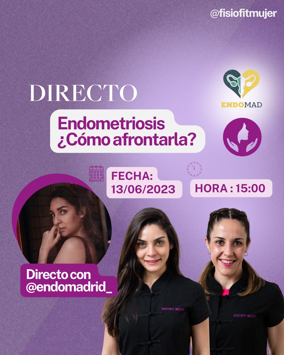El próximo martes día 13 de junio estaremos en directo junto a Carol y Mila de FisioFit y nuestra compi Bego a las 15:00 horas en Instagram.
perfiles de ig instagram.com/p/CtRx8mvttPr/ instagram.com/fisiofitmujer/
Os esperamos