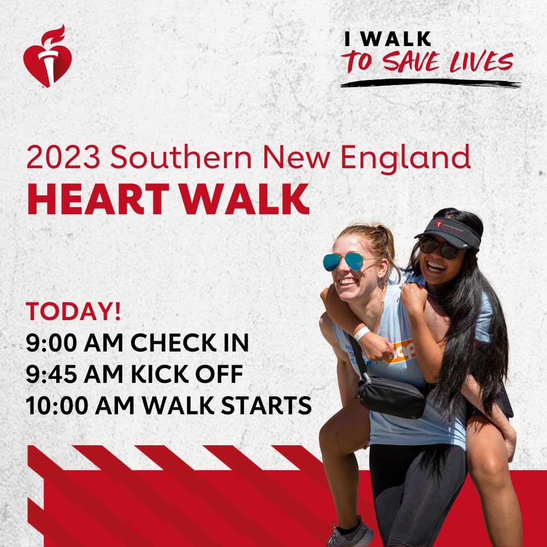 Today is the day! We walk for research. We walk to end heart disease and stroke. With every step and every dollar raised, we’re saving lives. See you TODAY for the 2023 Southern New England Heart Walk. #SNEHeartWalk #HeartWalk ❤️ 🏃 Comment below who you are walking for!