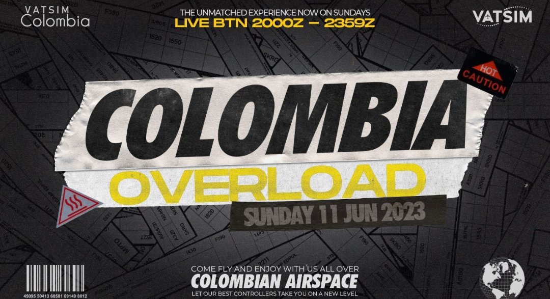 Saludos a todos, mañana estaremos apoyando el evento de nuestra hermana fir COLOMBIA OVERLOAD. Vamos todos a surcar estos espacios aéreos.!

HI everyone, tomorrow wi'll be supporting Colombian fir event named COLOMBIA OVERLOAD. Let's fly! 

#vatsimnetwork #vatsur