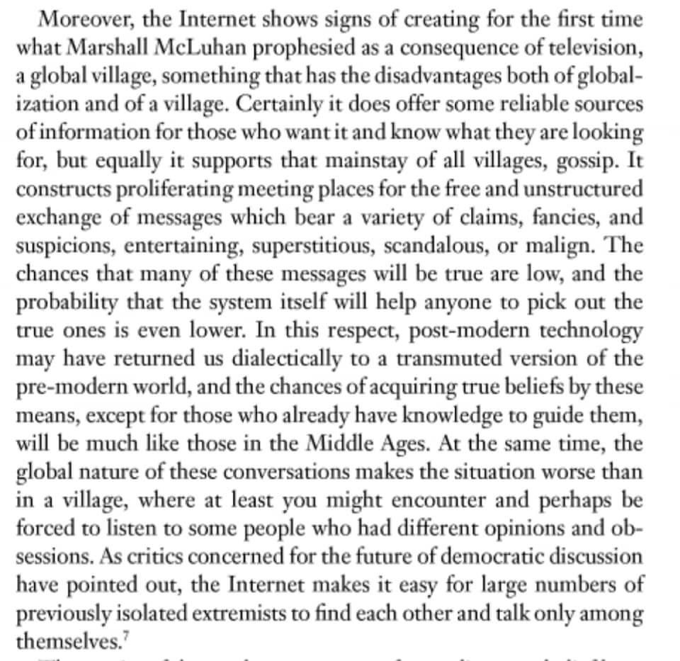 martin_oneill's tweet image. Twenty years today since the death of Bernard Williams, one of the most perceptive and powerful minds in recent philosophy.

Here he is writing with bleakly accurate insight about the rise of the internet, in his final book, Truth and Truthfulness (2002).