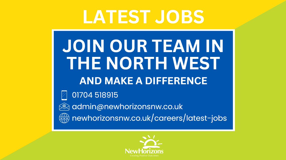 If you're looking for work in Residential Children's Care or thinking of a change in career, check out our latest jobs.

📣 Latest Jobs > newhorizonsnw.co.uk/careers/latest…

#carework #lancashire #lancashirejobs #northwest #northwestjobs #seftonjobs #jobs #jobsearch